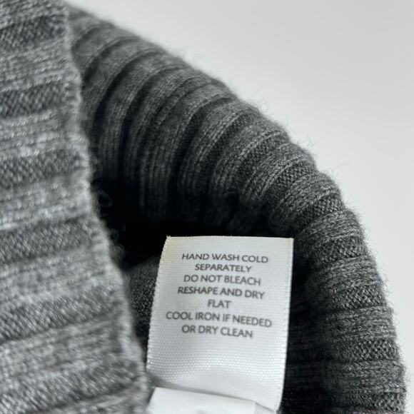 J Jill Grey Wool-Blend Ribbed Hem Sweater Dress Gray Knit Midi Womens Size S - Picture 8 of 12